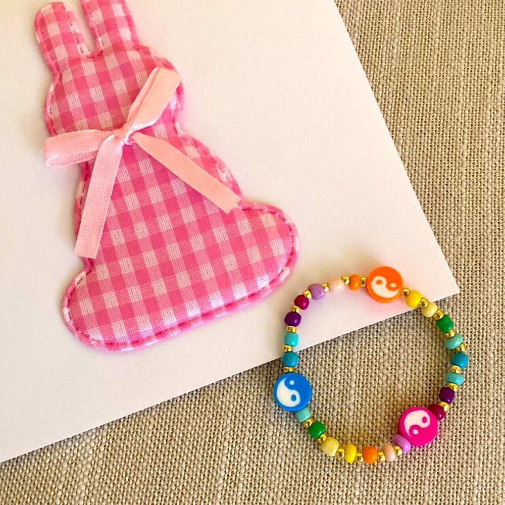 New Super Cute Boho Rainbow Neon Gold Candy Yin Yang Surfer Bracelet